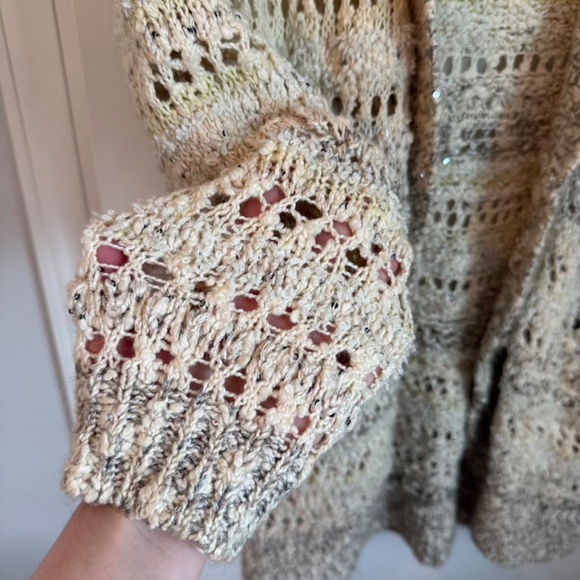 Anthropologie Knitted & Knotted Soubrette Marled Chunky Knit Cardigan Medium - Picture 8 of 9